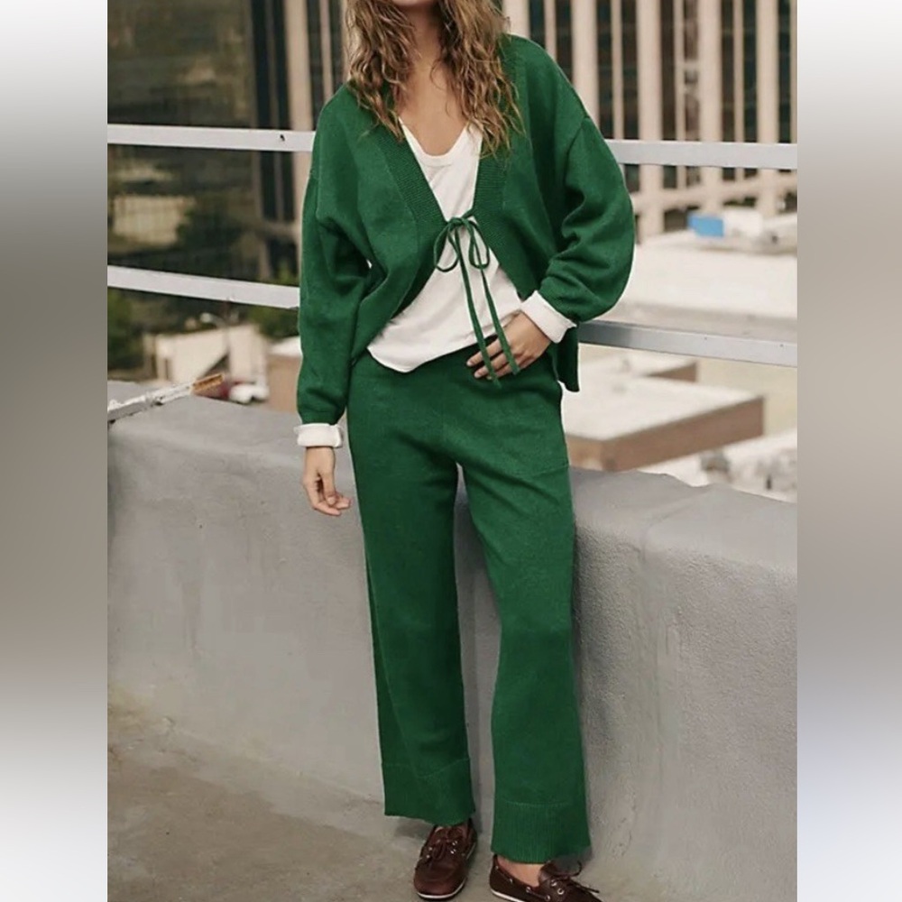 Free People Solar Sweater Set Green